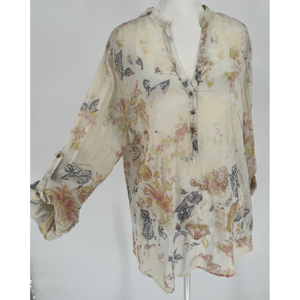 NWT Semi Sheer Tunic Top Art To Wear Romantic Boho Fairy Blouse Made in USA Sz L - Picture 1 of 9